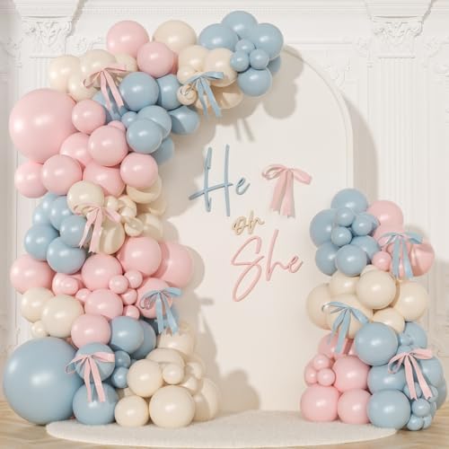Gender Reveal Balloon Kit, 141Pcs Baby Shower Decorations by NUTTYBASH