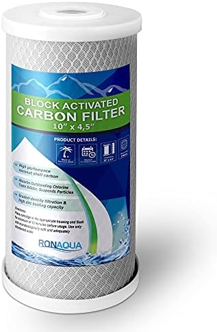 10 x 4.5 Whole House Water Filtration System, Transparent Housing, 1" Inlet/Outlet Brass Ports, Pressure Relief Button, 5 Mic Activated Carbon Block Cartridge, Meets NSF Standards & Regulations (10") - Image 6
