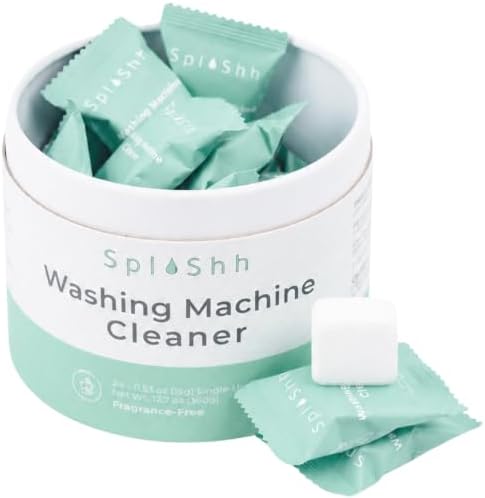 SplaShh Washing Machine Cleaner Tablets, 24 Pack – Unscented Washer Cleaner & Descaler for Front Load, Top Load and HE Machines, 1-Year Supply by Unknown