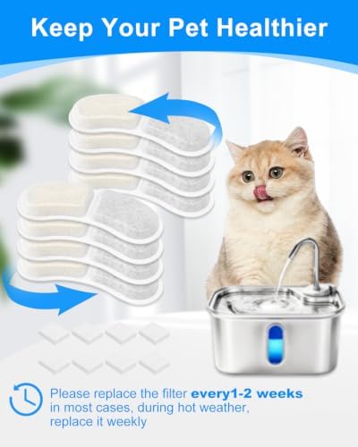 8+8 Pack Cat Water Fountains Filter Compatible with Petlipo 2.5L - Image 7