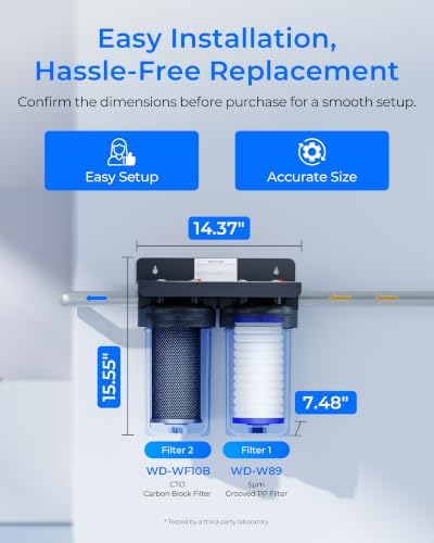 Waterdrop WHF21-BG 2-Stage Whole House Water Filter System, NSF/ANSI 372 - Image 4