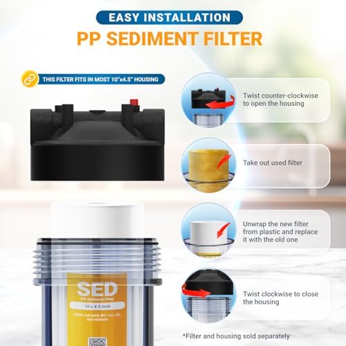 Max Water 1 Micron 10 x 4.5 Whole House Sediment Water Filter Meltblown Polypropylene Well Water Filter Replacement Cartridges for DGD-5005, AP810, SDC-45-1001, GXWH30C, PP10BB (20 Pack) - Image 5