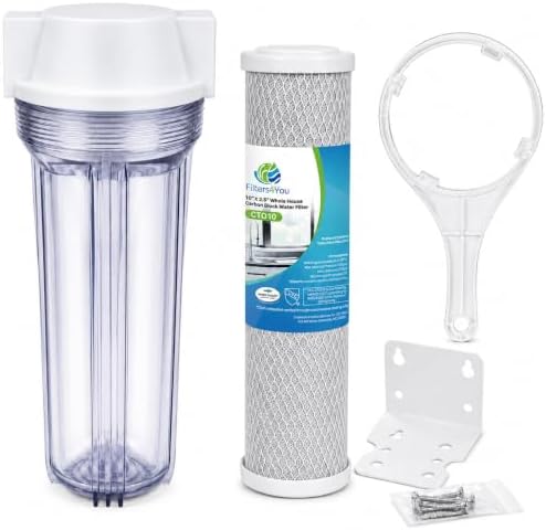 CFS Water Filter Housing Kit, 10 x 2.5 in, 1/4 in NPT, Carbon Block by CompleteFiltrationServices