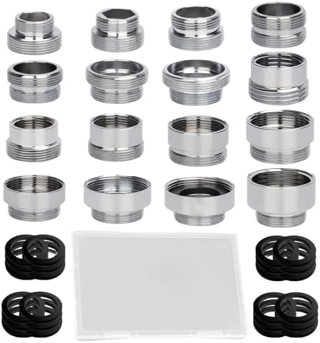 16 PCS Faucet Adapter, FRIVASTIC Sink Adapter for Faucet, Kitchen Sink Aerator Male to Female Water Hose, Attachment for Aerator, to Water Filter, Standard Hose Via Diverter by Unknown