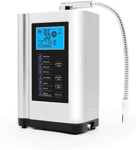 Alkaline Water Ionizer,Water Purifier Machine, Ph 3.5-10.5 Acid Alkaline Water Maker Machine, Up to -500mv Orp (White) by Unknown