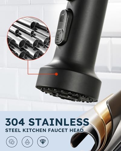 ARCORA Stainless Steel Kitchen Faucet Head with 13 Adapters, 3 Modes - Image 3