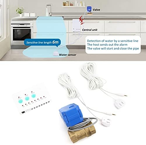 Water Leak Detector, Audible and Visual Alarm with Shutoff Valve for Tap Water Pipes, Heating Pipes, Central Air Conditioning , Logistics Warehouses, Schools, Homes (US Plug) - Image 5