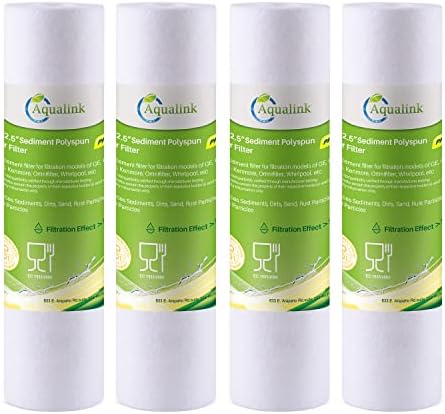 AQUALINK 5 Micron 10" x 2.5" Whole House Sediment Home Water Filter, Replacement for Aqua-Pure AP110, Dupont WFPFC5002, CFS110, WHKF-GD05, Culligan P5 4Pack by AQUALINK