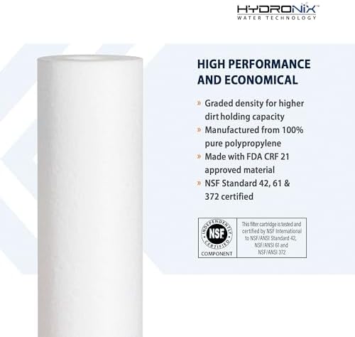 Hydronix SDC-25-1005 Whole House RO Reverse Osmosis Sediment Water Filter Cartridge 2.5" x 10" - 5 micron (2 Pack) - Image 2
