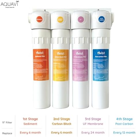 11 inch AQUAVI Twist Ultra Filtration Membrane UF Water Filter for Reverse Osmosis RO System Quick Connect Replacement or Add-on, Improve Water Taste - Image 5