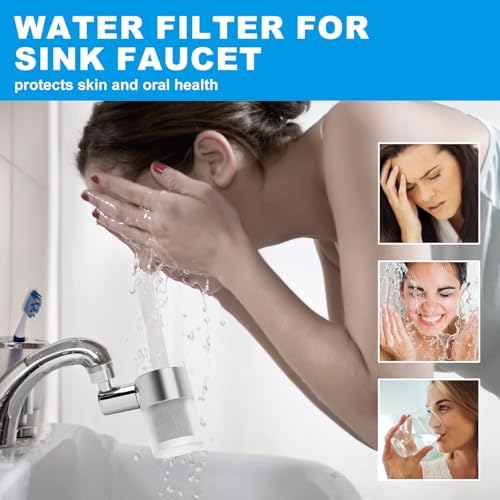 Sink Water Filter Faucet, 720 ° Rotating Kitchen Faucet Water Purifier, Bathroom Faucet Filter Removes Chlorine Fluoride Heavy Metals Hard Water for Home, Kitchen & Bathroom - Image 7