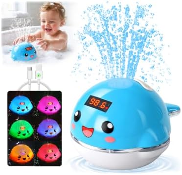 Pircaath Light Up Bath Sprinkler Toy for Baby 0-36 Months, with Thermometer by Pircaathpoolthermometer