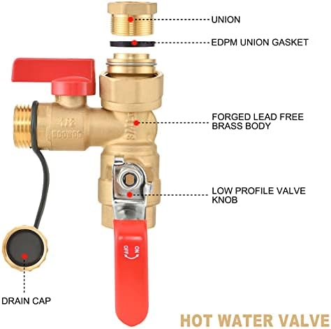 3/4 in IPS Tankless Water Heater Service Valve Kit with Relief Valve - Image 3