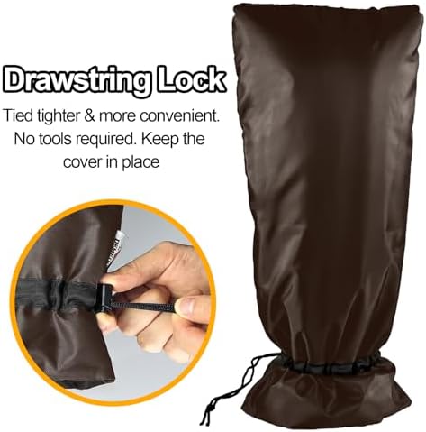Extended Outdoor Faucet Cover for RV Park Water Hydrant Insulated, 3M Thinsulate Insulation Sprinkler Freeze Protector for Winter & Summer, 35”H x 15”W for Garden Lawn Faucets & Yard Hydrant - Brown - Image 6