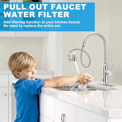 Sink Water Filter Faucet, 720 ° Rotating Kitchen Faucet Water Purifier, Bathroom Faucet Filter Removes Chlorine Fluoride Heavy Metals Hard Water for Home, Kitchen & Bathroom - Image 3