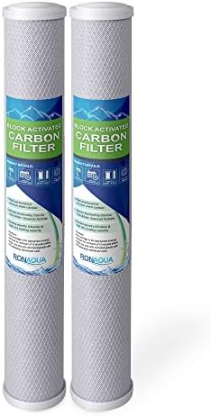 Standard Whole House Coconut Shell Carbon Block 5 Micron Water Filter 20” x 2.5” Fits 20” x 2.5” Housings. Remove Chlorine and Bad Odor. Compatible with C1-20, HX-CB-25-2010, F3WCB32 Pack of 2 by Ronaqua