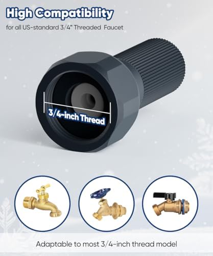 3/4-Inch Thread Faucet Freeze Protection Valve, Freeze Proof Faucet Cover for Outdoors, Winter Frost Proof Auto Temperature Control for Garden, Lawn & Yard Spigot, Black, 1Pack - Image 5