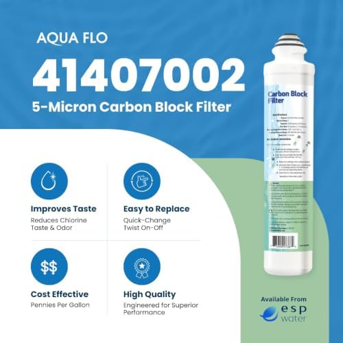 Aqua Flo 41407002 Carbon Block RO Filter, 5 Micron – Replacement for Platinum QCRO 4-Stage System, Quick-Change Cartridge for 2nd & 4th Stage, High-Performance Water Filtration - Image 6