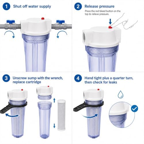 CFS Water Filter Housing Kit, 10 x 2.5 in, 3/4 in NPT, Carbon Block - Image 6