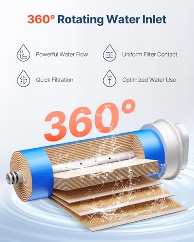 VEVOR Reverse Osmosis Filter, 10-Layers RO Water Filter Replacement, Compatible with SS-003 600 GPD Under Sink Water Filter, 24 Months Reverse Osmosis Filter Cartridge, Reduces Lead, Chlorine, Rust - Image 4