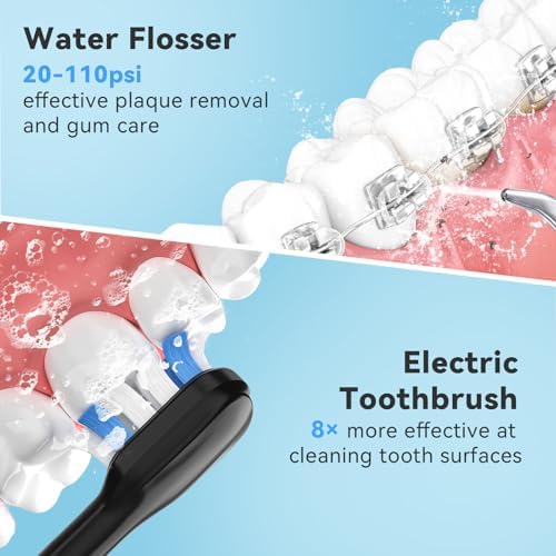 H2ofloss Water Flosser & Electric Toothbrush Combo, 2-in-1 Oral Clean Kit - Image 4