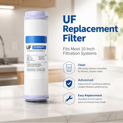 2-Pack 10-inch UF Hollow Fiber Ultrafiltration Membrane Filters, 0.01-Micron High-Flow Membrane, Suitable for Under-Sink Reverse Osmosis Water Purification Systems - Image 3