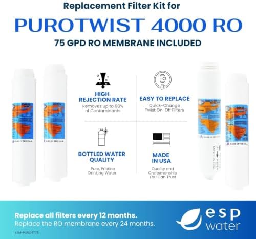 Purotwist 4000 Replacement Filters with 75 GPD RO Membrane - Image 2