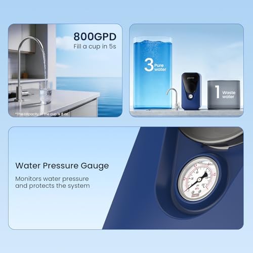 GLACIER FRESH GFU03 Electric-Free Reverse Osmosis Water Filter 800 GPD - Image 6