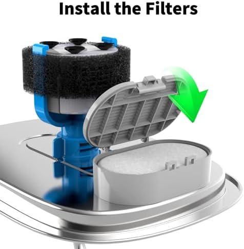 Cat Water Fountain Filter Replacement 24 Pack, 12 Carbon Filters + 12 Sponges - Image 3