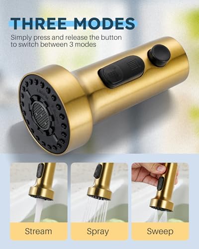 ARCORA Stainless Steel Kitchen Faucet Head with 13 Adapters, 3 Modes - Image 6