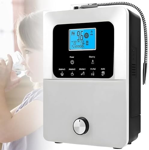 Alkaline Water Ionizer Machine, Water Machine PH 3-11 for Alkaline & Acidic Water, Up to -800mV ORP, 8,000L Filter, Water Settings, Auto-Cleaning, Intelligent Voice(Silver) by Unknown
