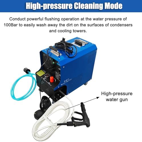 220V Condenser Tube Cleaning Machine Heat Exchanger Pipe Descaling Tool 24.9ft Flexible Shaft for Dia 0.2-0.8in Pipeline Tube Cleaner+High Pressure Washer Combo for HVAC Centrifugal Chiller - Image 3