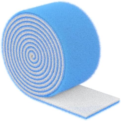 Pawfly Aquarium Filter Floss Roll, 130 x 12 x 0.5 Inch Cuttable Aquarium Filter Pad, Blue and White Aquarium Filter Media Roll for Freshwater Saltwater Fish Tanks & Small Ponds by Pawfly