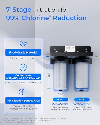 Waterdrop WHF21-PBL 2-Stage Whole House Water Filter System, with WF10SH Whole House Water Filter, Bundle - Image 7