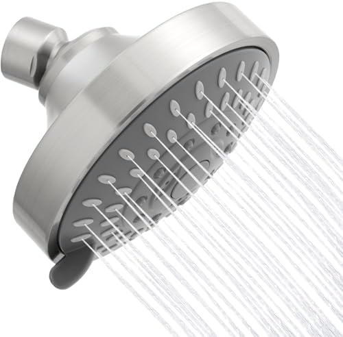 AISOSO High Pressure Rain Shower Head 5 Mode Showerhead 4.1" Brushed Nickel by Aisoso
