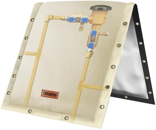 TOHONFOO 3-Way Open Backflow Preventer Pipe Cover Outside, 30"Wx30"H, Beige by TOHONFOO