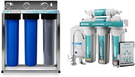 NU Aqua 5-Stage Under Sink RO System + 3-Stage Whole House Filter System by NUAqua