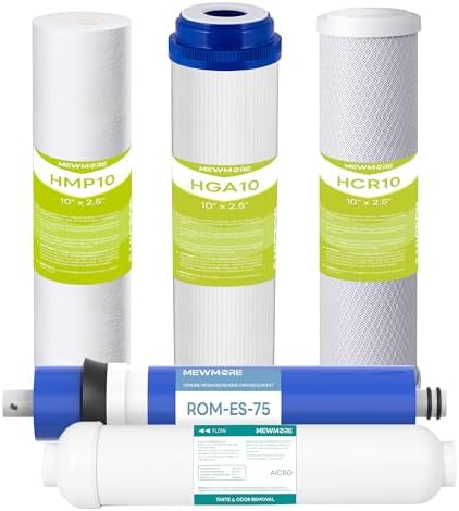 5-Stage 75 GPD Reverse Osmosis Replacement Filter Set, 1-Year Kit by MewMore