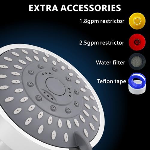 2 Pack High Pressure Shower Head - 5 Spray Modes Powerful Pressure Boosting Showerhead For Bathroom - High Flow Fixed Showerheads (Chrome) - Image 5