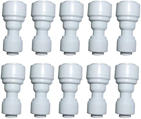 Reducing Straight Union 3/8" to 1/4" Quick Connector fittings RO Water Filters set of 10 by YZMSZ