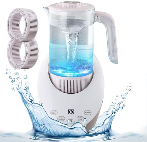 Hydrogen Water Ionizer Machine,Hydrogen Water Pitcher,Hydrogen Alkaline Water Generator Electrolysis Jug,Hydrogen Bottle with SPE and PEM Technology, Balanced pH Water Ionizer (Water Machine) by Zehiseta
