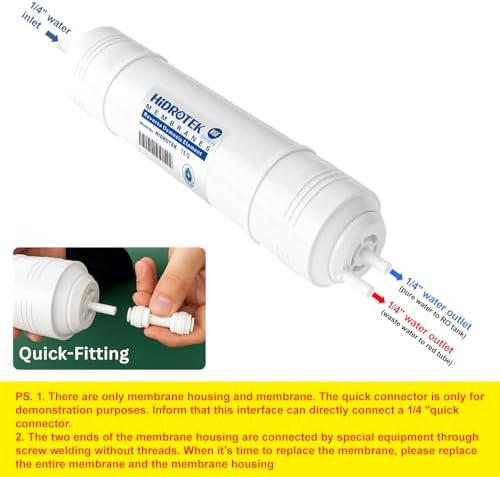 Geekpure 75GPD Reverse Osmosis RO Membrane with Quick Change Housing - 1/4" Inlet/Outlet (Fit with Geekpure RO-TW) - Image 2