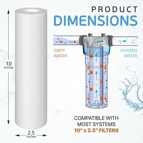 Ronaqua 5 Micron Sediment Water Filter Cartridge 10"x2.5", NSF Certified, 4-Layer Filtration for any 10-inch RO Units & Whole House Systems, Compatible with Culligan P5, AP110, WHKF-GD05, 6 Pack - Image 4