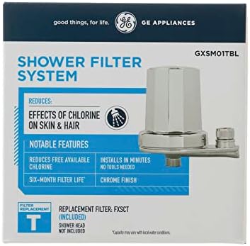 GE Shower Filtration System | Removes Chlorine | Easy to Install to an Existing Shower Head Tool Free in Minutes | Filter Included | Replace Filter (FXSCT) Every 6 Months, White (Pack of 2) - Image 3