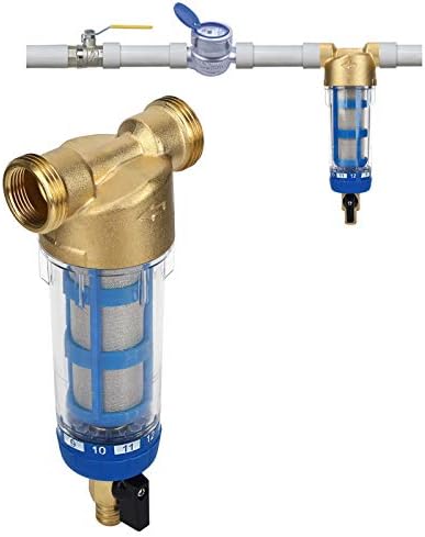 Sediment Water Filter, Spin Down Pre Filter 50 Micron, Reusable Whole House Water Purifier for Sediment Rust Removal, G1 G3/4 Dual Thread, Clear Housing Flushable - Image 2
