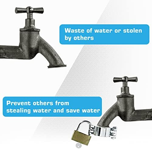 NUSET 6 x 2895-3 Water Faucet Lock - Water Spigot Lock for Garden Hose Bib Lock (2895-6), Chrome - Image 5