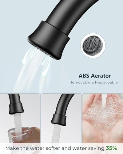 FORIOUS Matte Black Bathroom Faucet 3 Hole Vanity 2 Pack Commercial Faucet - Image 5