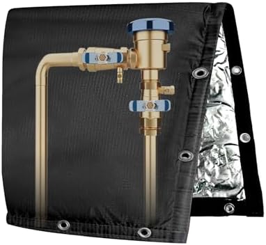 Backflow Preventer Insulated Cover (5F) 6-Layer Fabric Pipe Insulation Cover for Water Well Pump and Sprinkler Valve Winter Freeze Protection UV Coated (14" W X 12" H) by Adamoss