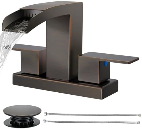 Cobbe Waterfall Bathroom Faucet, Bronze 4 Inch Centerset 2 or 3 Hole by Cobbe