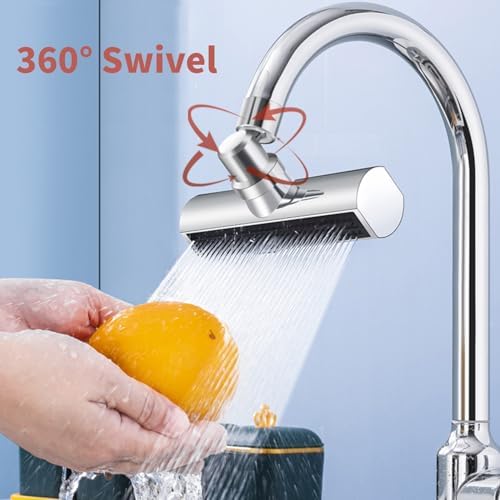 Kitchen Faucet Head Replacement, 3-Function Kitchen Faucet Sprayer Head , 360° Swivel Anti -Splash Faucet Spray Nozzle, M22 Female Thread Spray Head for Kitchen Faucet - Image 5